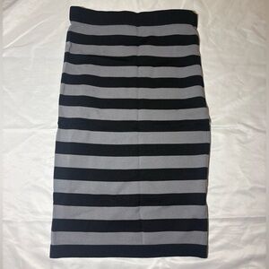 Forever 21 Black and Gray Striped Pencil Skirt